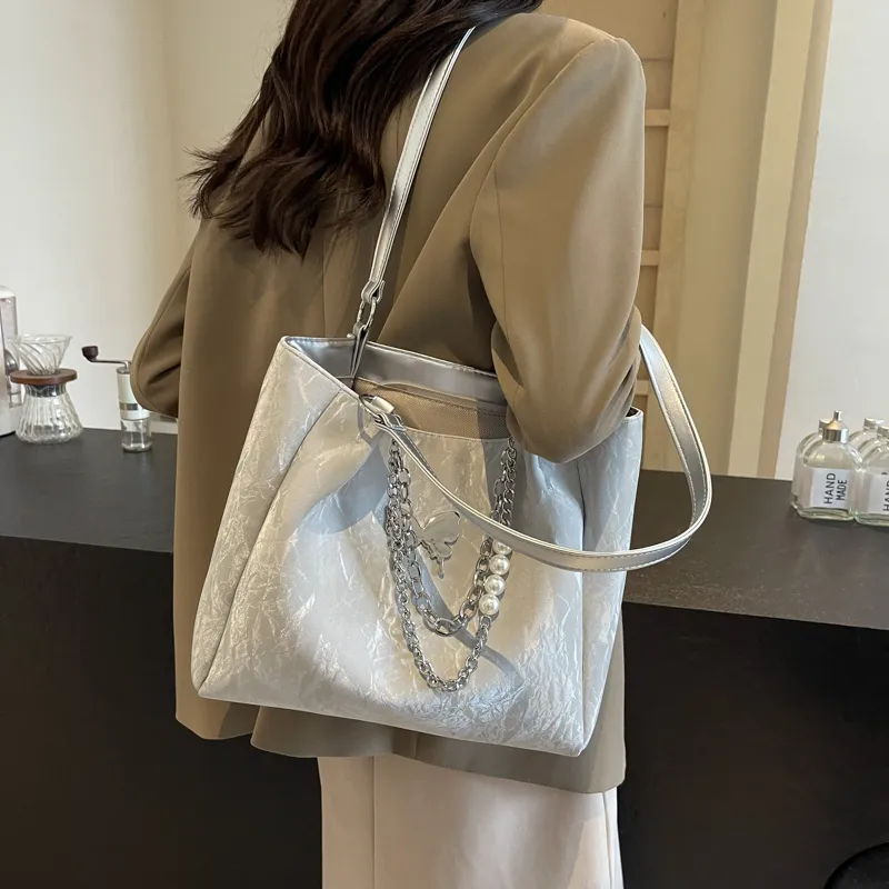 KARUISHA Pu Handbag Shoulder Bag Women's Black Ecru Silver Coffee-15