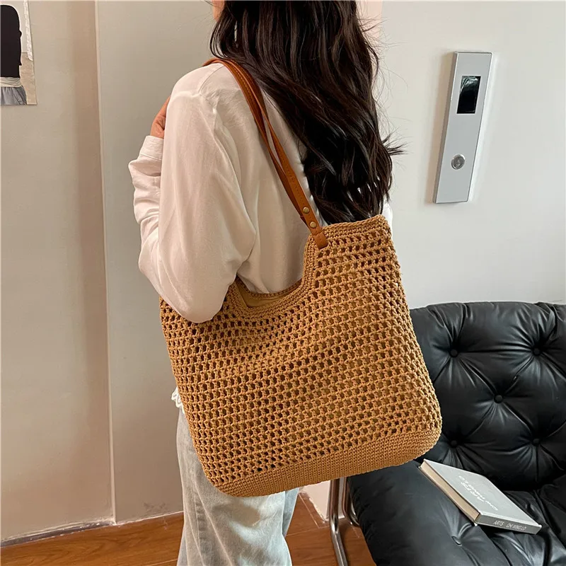 KARUISHA Fabric Shoulder Bag Women's Beige/Beige & Khaki/Khaki-11