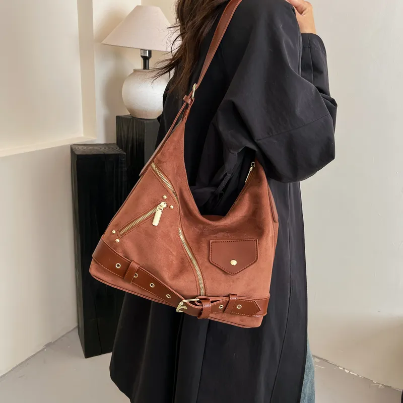 KARUISHA Suede Crossbody Bag, Shoulder Bag Women's Khaki/Black/Brown/Coffee-11