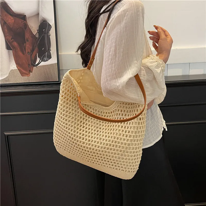 KARUISHA Fabric Shoulder Bag Women's Beige/Beige & Khaki/Khaki-2