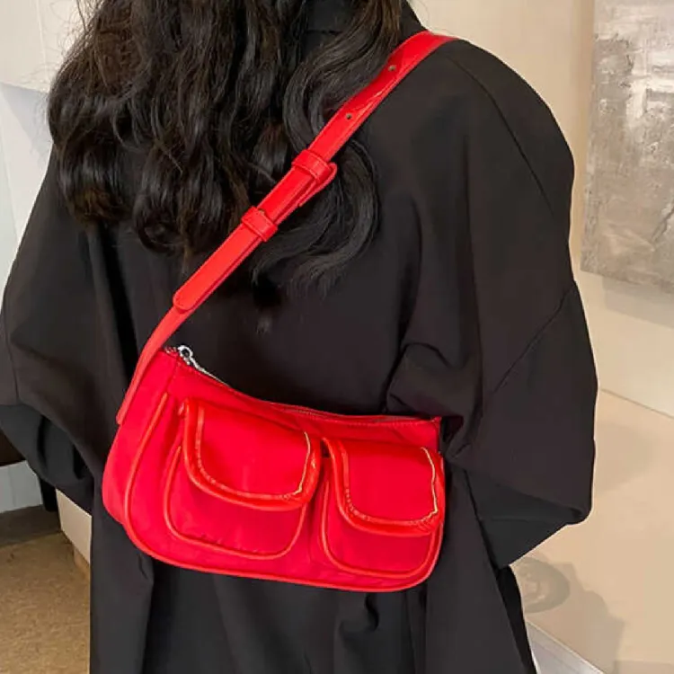 KARUISHA Oxford Underarm Biker Bag, Handbag, Crossbody Bag, Shoulder Bag Women's Red/Black/Blue/Pink-2