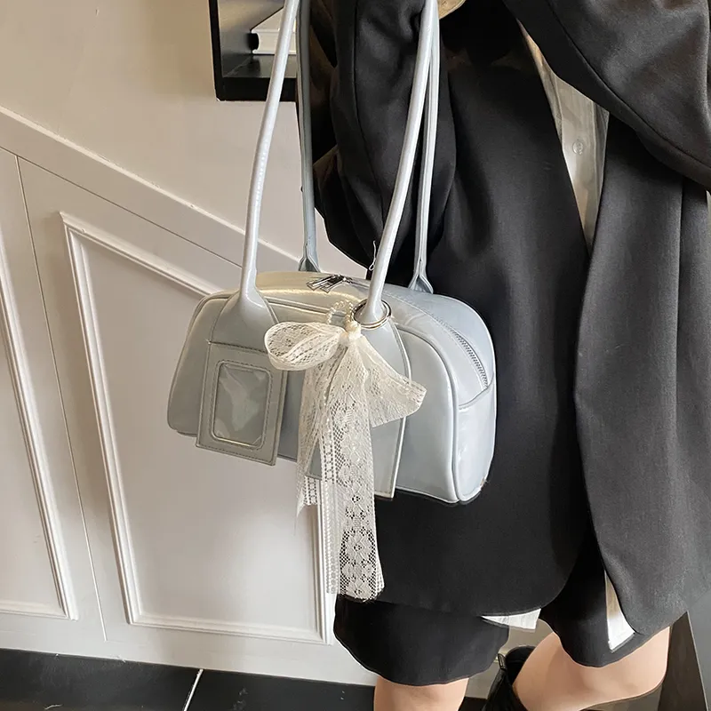 MOM'S HELPER PU Shoulder Bag Women's White/Blue/Pink/Black-6