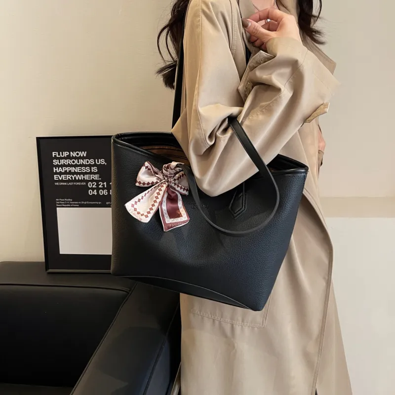 KARUISHA PU Handbag, Shoulder Bag Regular Women's Black/Khaki/Ecru/Coffee-4