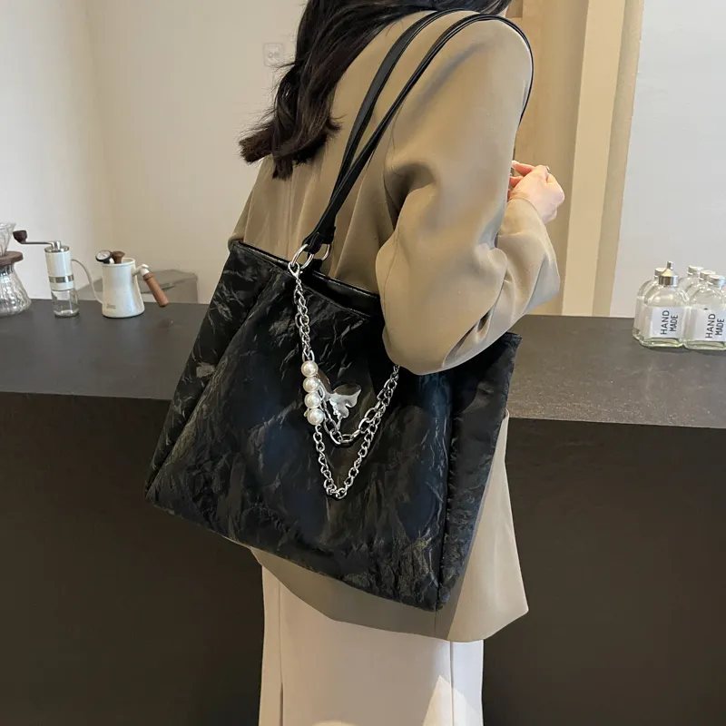 KARUISHA Pu Handbag Shoulder Bag Women's Black Ecru Silver Coffee-10