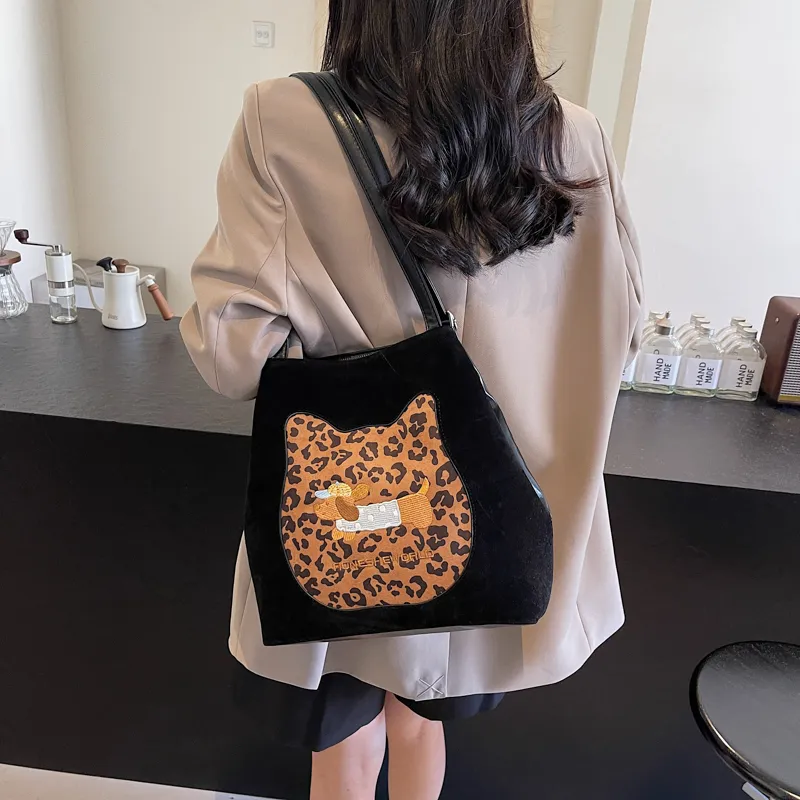 KARUISHA Leather Velvet Tote Bag Shopping Bag Shoulder Bags Regular Women's Multicolor-4