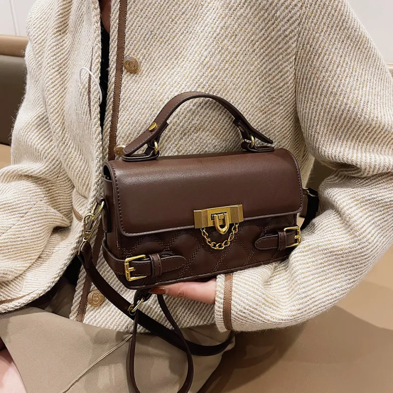 KARUISHA PU Diamond Pattern Bag, Shoulder Bag, Crossbody Bag, Handbag Regular Women's Ecru/Black/Coffee/Brown-7
