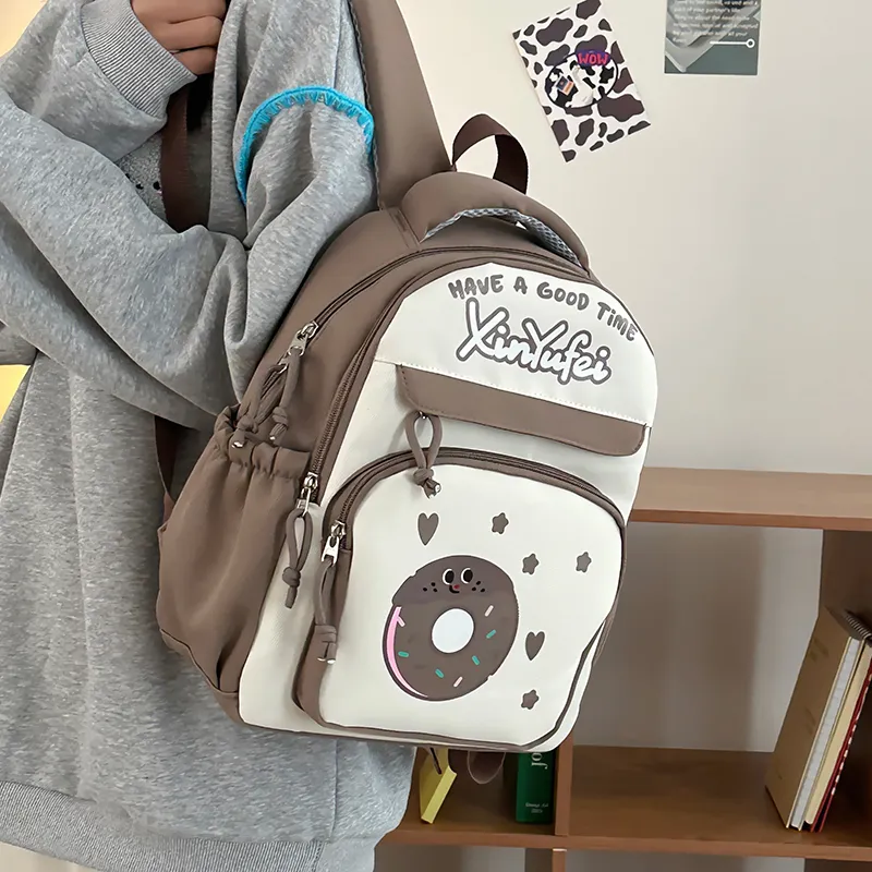 KARUISHA Nylon Backpack Large Size Unisex Multicolor-26