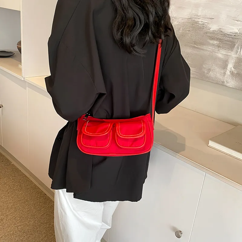 KARUISHA Oxford Underarm Biker Bag, Handbag, Crossbody Bag, Shoulder Bag Women's Red/Black/Blue/Pink-1