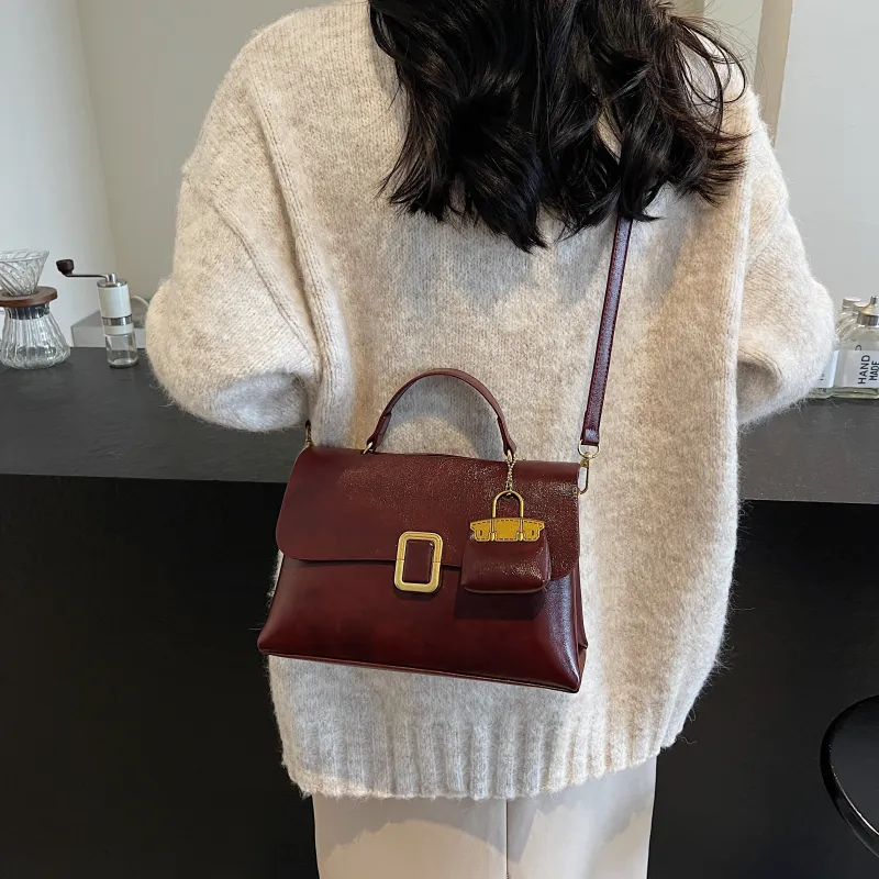 KARUISHA PU Handbag Shoulder Bag Crossbody Bag Women's Black Brown Coffee Burgundy Green-22
