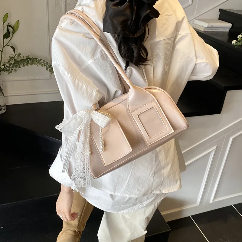 MOM'S HELPER PU Shoulder Bag Women's White/Blue/Pink/Black-11