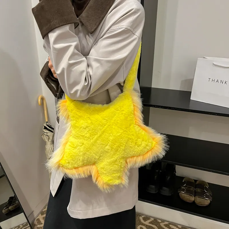 KARUISHA Plush Crossbody Bag Women's Yellow/Rose Red/Pink/White-20