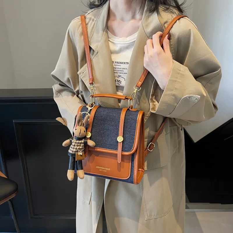 KARUISHA PU One Shoulder Crossbody Backpack Women's Multicolor-4