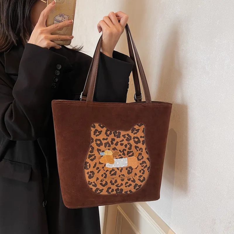 KARUISHA Leather Velvet Tote Bag Shopping Bag Shoulder Bags Regular Women's Multicolor-17
