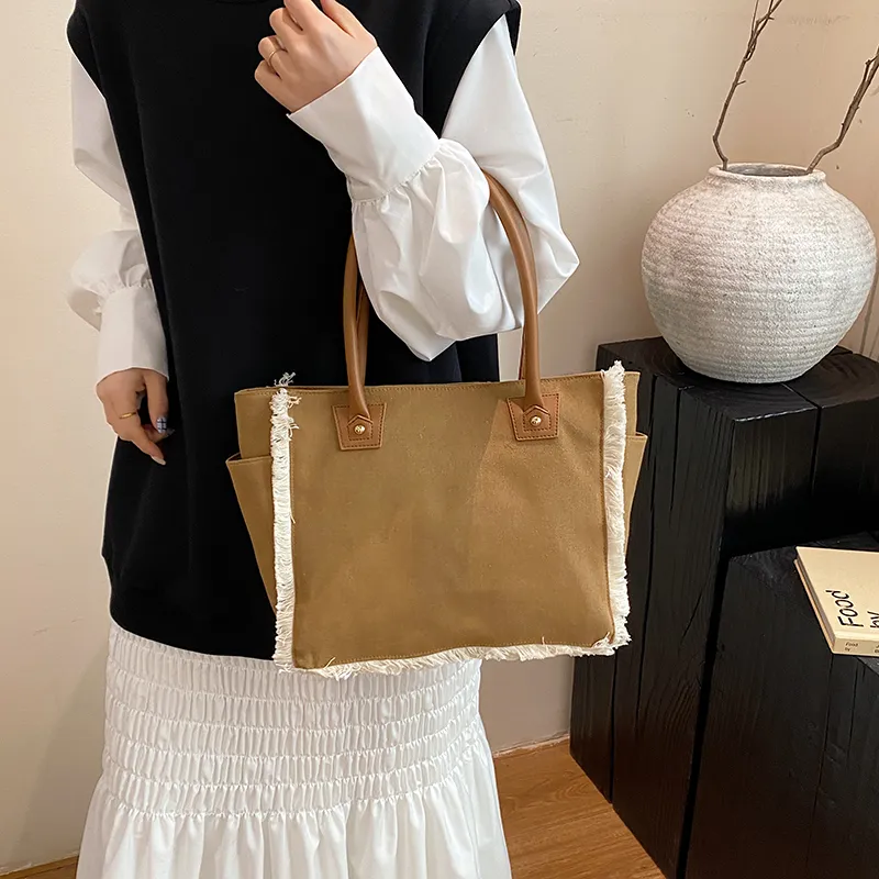 KARUISHA Canvas Canvas Bag Tote Handbag Women's Multicolor-8