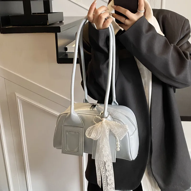 MOM'S HELPER PU Shoulder Bag Women's White/Blue/Pink/Black-5