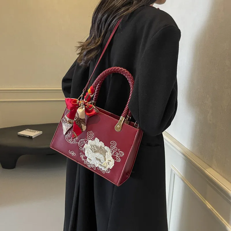 KARUISHA PU Crossbody One Shoulder Handbag Women's Burgundy-3