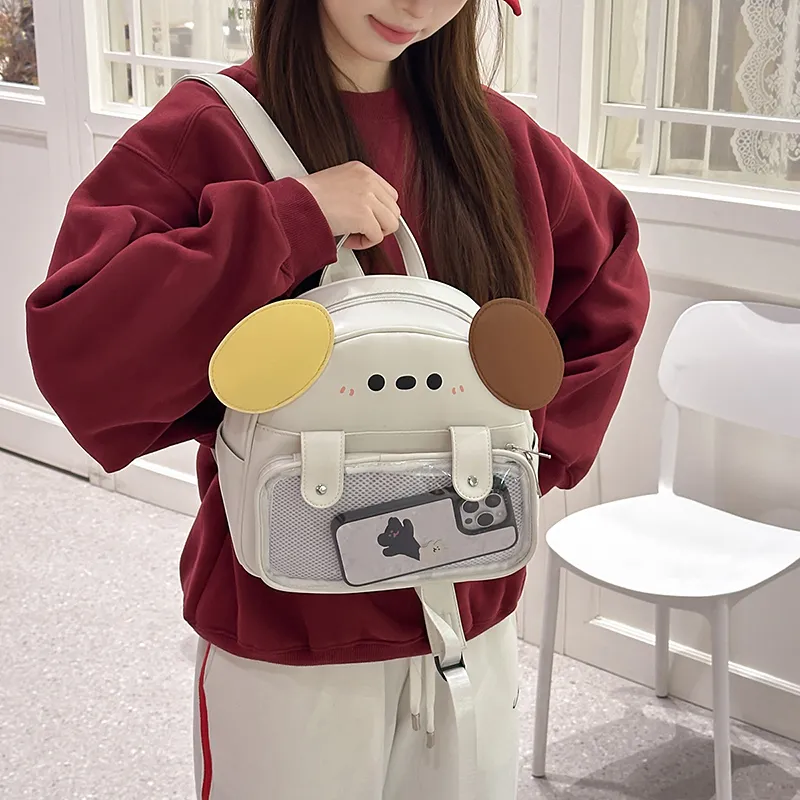 MOM'S HELPER Nylon Backpack Regular Women's White-4