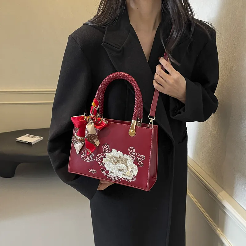 KARUISHA PU Crossbody One Shoulder Handbag Women's Burgundy-1