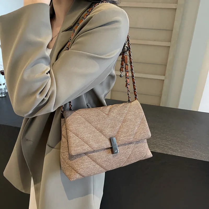 KARUISHA Denim Shoulder Bag, Crossbody Bag Regular Women's Dark Tea/Light Blue/Brown/Blue-14