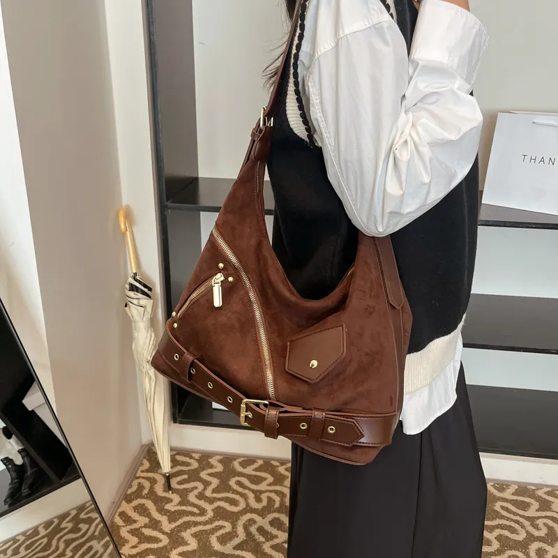 KARUISHA Suede Crossbody Bag, Shoulder Bag Women's Khaki/Black/Brown/Coffee-14