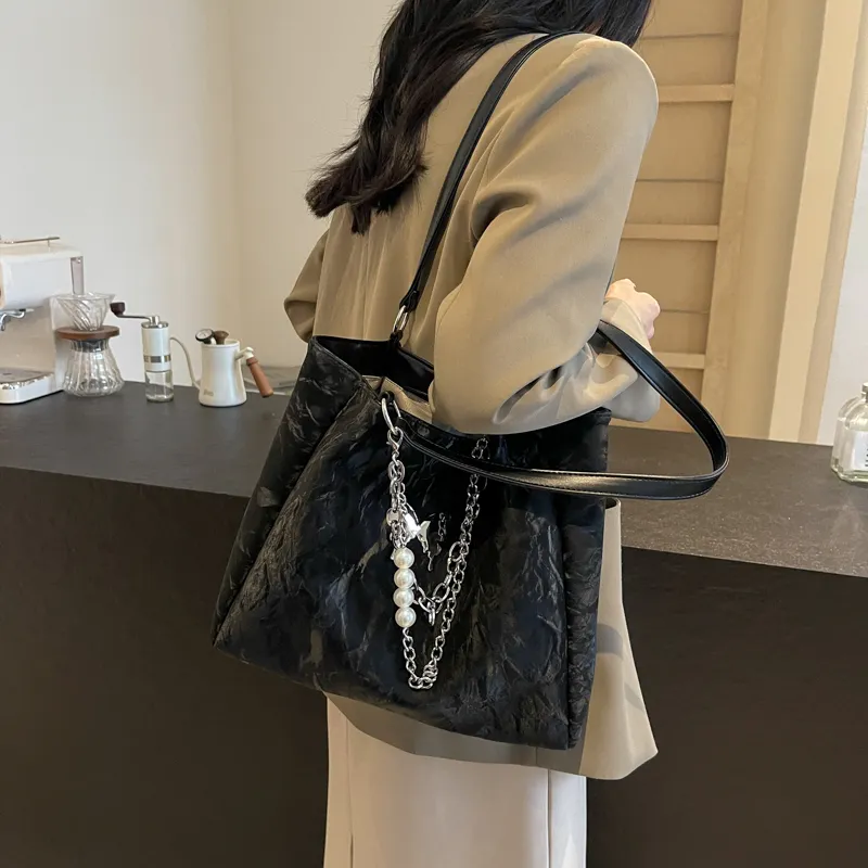 KARUISHA Pu Handbag Shoulder Bag Women's Black Ecru Silver Coffee-11