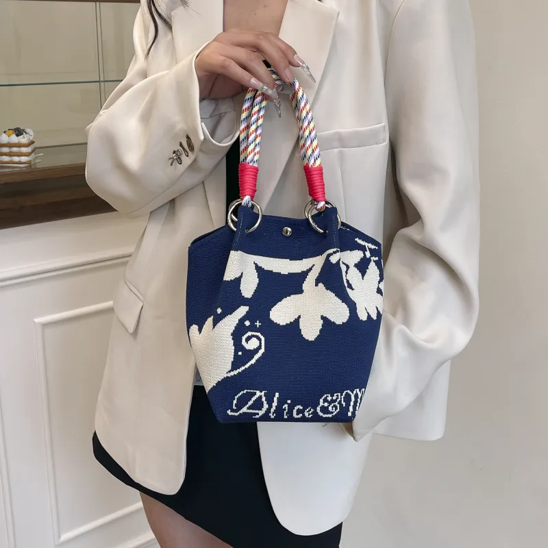 VERADONNA Polyester Handbag Regular Women's Blue/Pink/Ecru/Black/White/Purple/Dark Blue-26