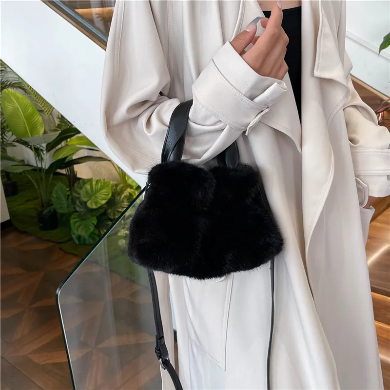 KARUISHA Plush Handbag Crossbody Bag Regular Women's Dark Khaki/Black/Pink/Purple/White-17