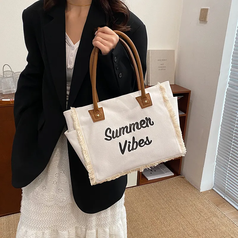 KARUISHA Canvas Canvas Bag Tote Handbag Women's Multicolor-4