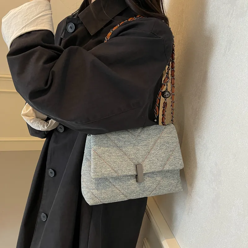 KARUISHA Denim Shoulder Bag, Crossbody Bag Regular Women's Dark Tea/Light Blue/Brown/Blue-9