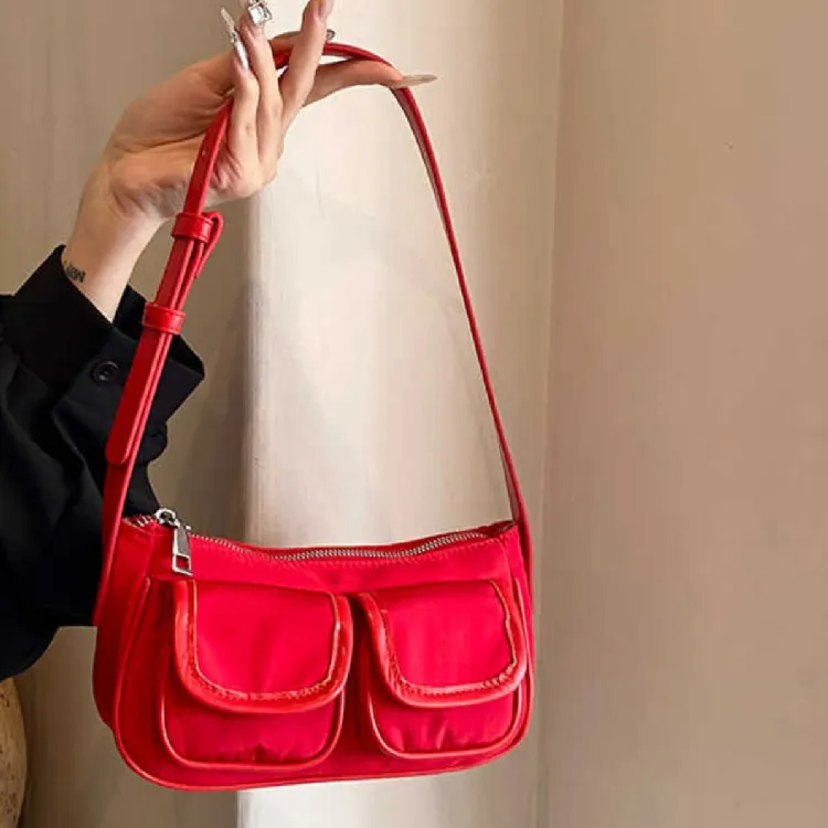 KARUISHA Oxford Underarm Biker Bag, Handbag, Crossbody Bag, Shoulder Bag Women's Red/Black/Blue/Pink-3