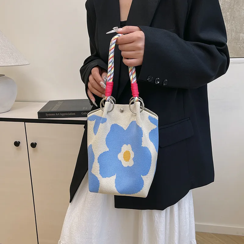 VERADONNA Polyester Handbag Regular Women's Blue/Pink/Ecru/Black/White/Purple/Dark Blue-2