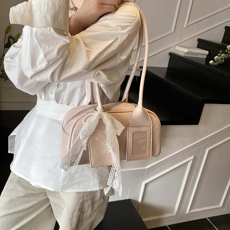 MOM'S HELPER PU Shoulder Bag Women's White/Blue/Pink/Black-10
