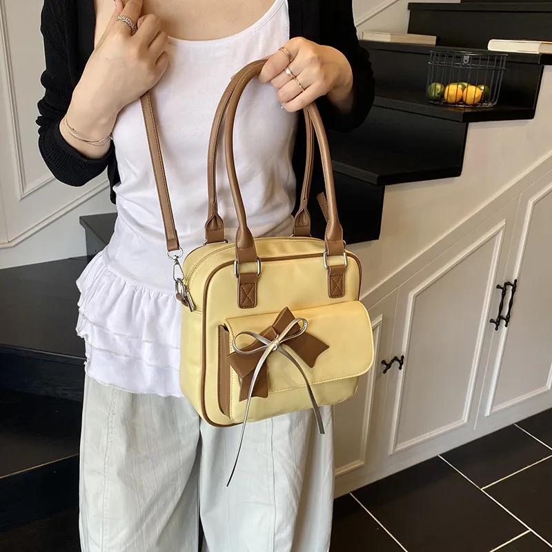 KARUISHA PU Shoulder Bag Women's Denim Blue/Yellow/Beige/Denim Black-7