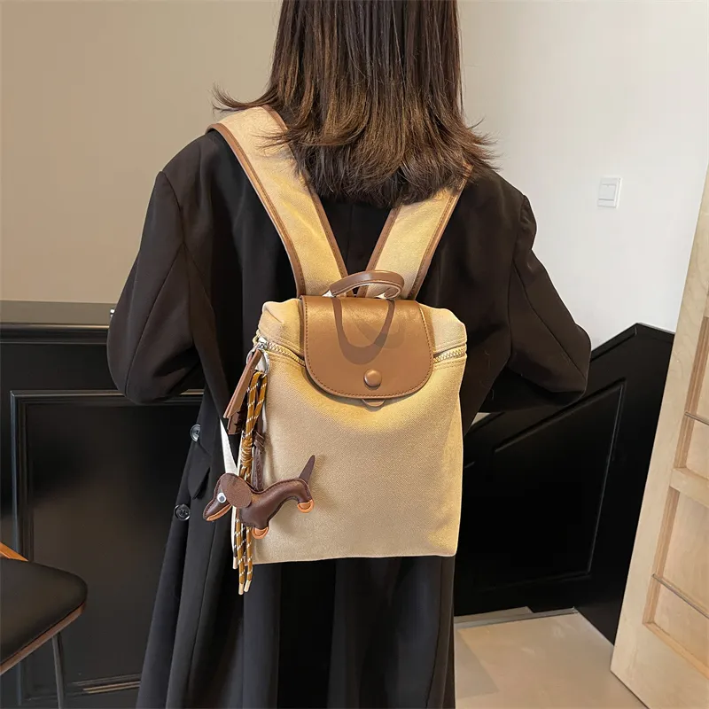 KARUISHA Leather Velvet Backpack Regular Women's Multicolor-3