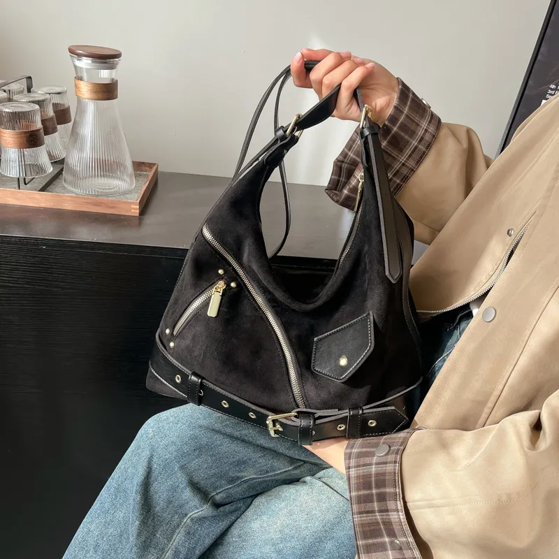 KARUISHA Suede Crossbody Bag, Shoulder Bag Women's Khaki/Black/Brown/Coffee-7