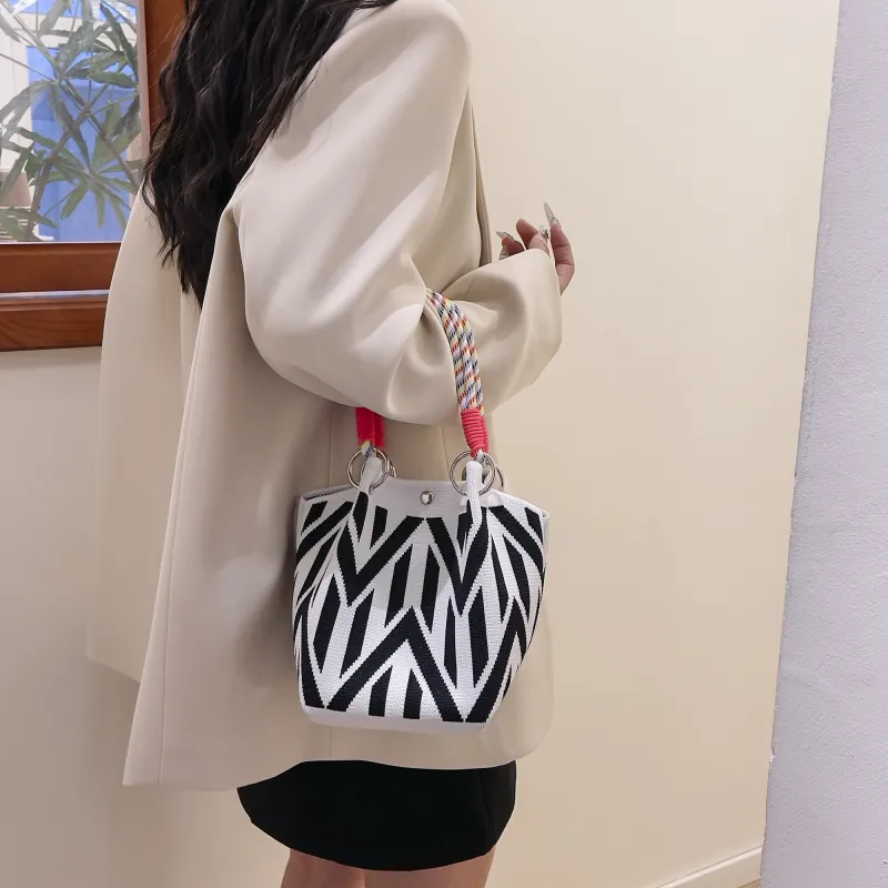 VERADONNA Polyester Handbag Regular Women's Blue/Pink/Ecru/Black/White/Purple/Dark Blue-15