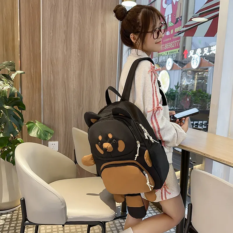 MOM'S HELPER Nylon Backpack Women's White/Khaki/Black-9