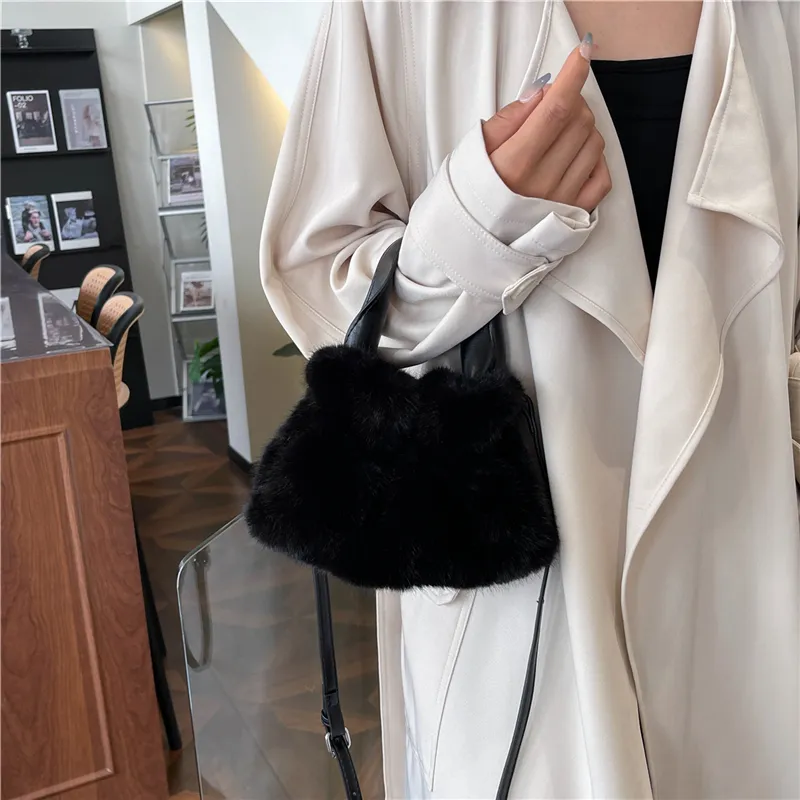KARUISHA Plush Handbag Crossbody Bag Regular Women's Dark Khaki/Black/Pink/Purple/White-18