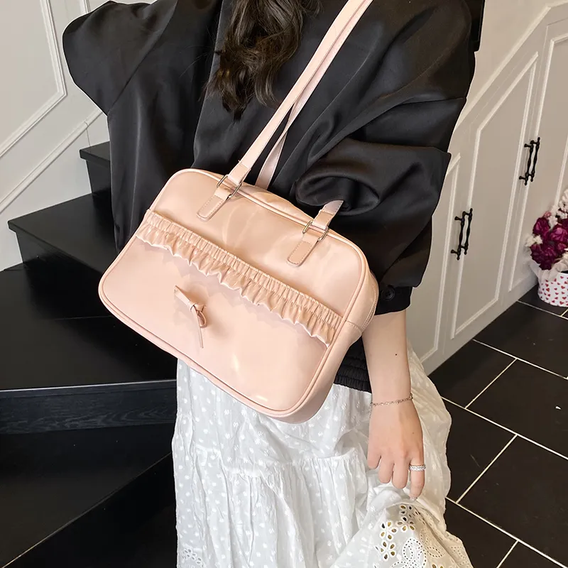 KARUISHA PU Backpack Shoulder Bag Women's White/Pink/Black-5