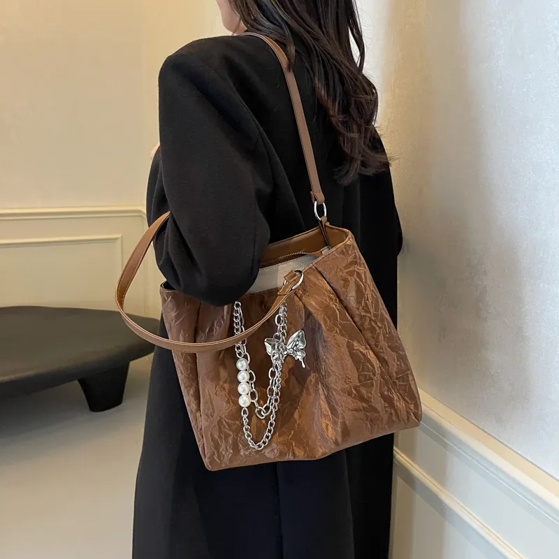 KARUISHA Pu Handbag Shoulder Bag Women's Black Ecru Silver Coffee-21