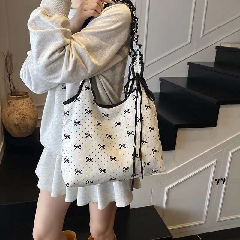 KARUISHA Nylon Fabric Shoulder Bag Women's White-2