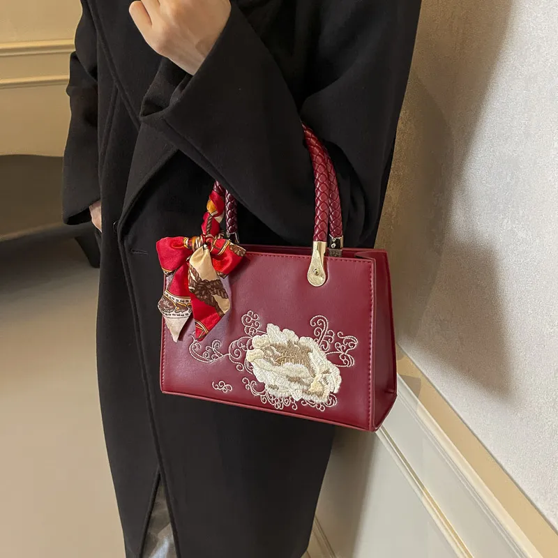 KARUISHA PU Crossbody One Shoulder Handbag Women's Burgundy-6