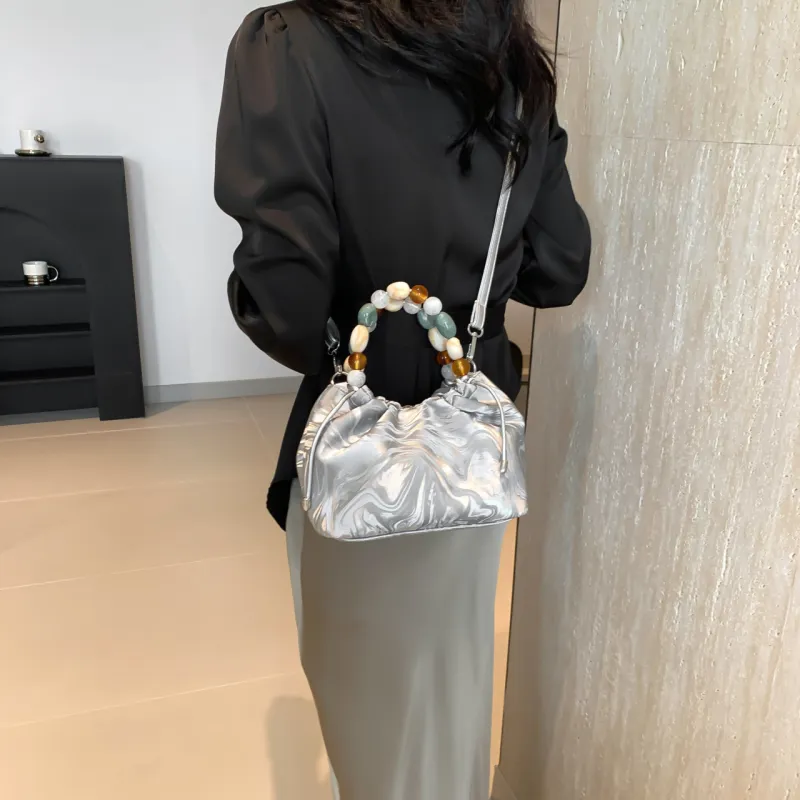 KARUISHA PU One Shoulder Handbag Women's Black/Silver/Pink/White-9
