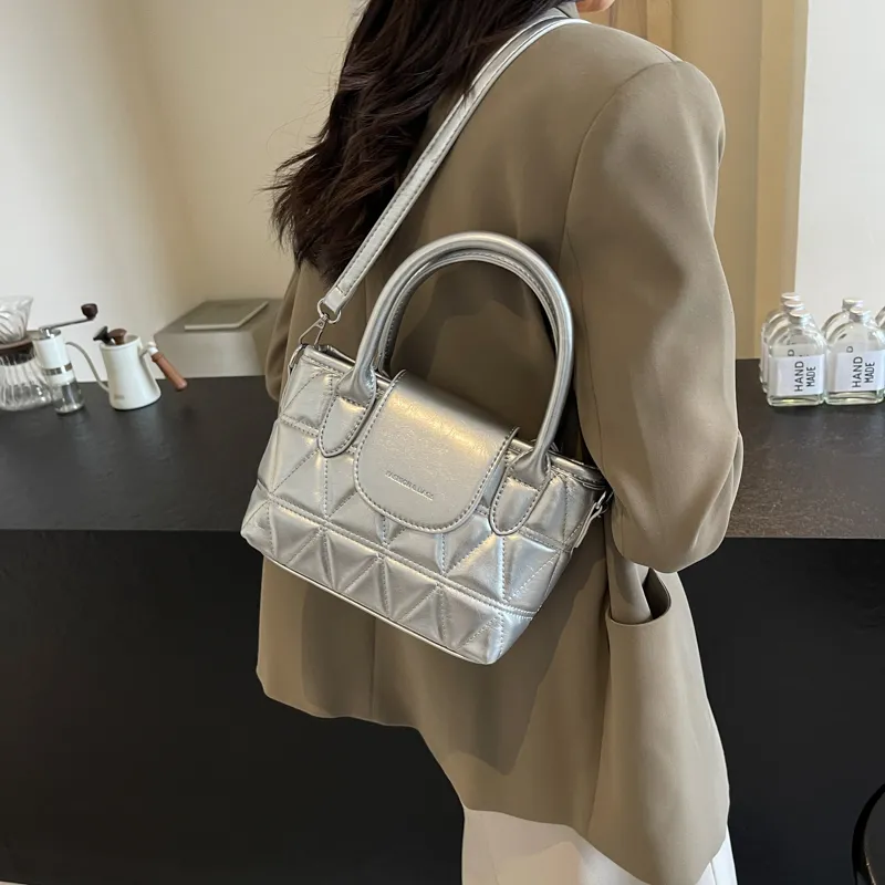 KARUISHA PU Handbag Women's Black Silver Burgundy White-7