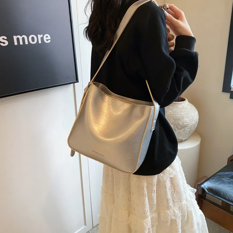 KARUISHA PU Bucket Bag, Crossbody Bag, Shoulder Bag Women's White/Silver/Black/Pink-8