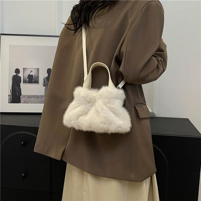 KARUISHA Plush Handbag Crossbody Bag Regular Women's Dark Khaki/Black/Pink/Purple/White-14