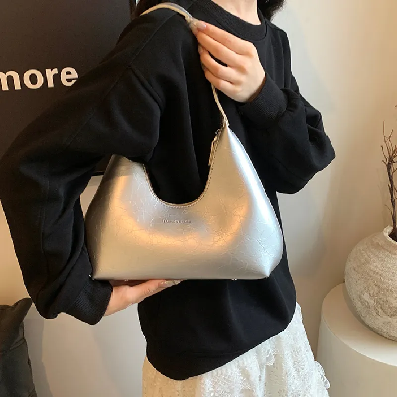 KARUISHA PU Shoulder Bag Regular Women's White/Silver/Black/Pink-4
