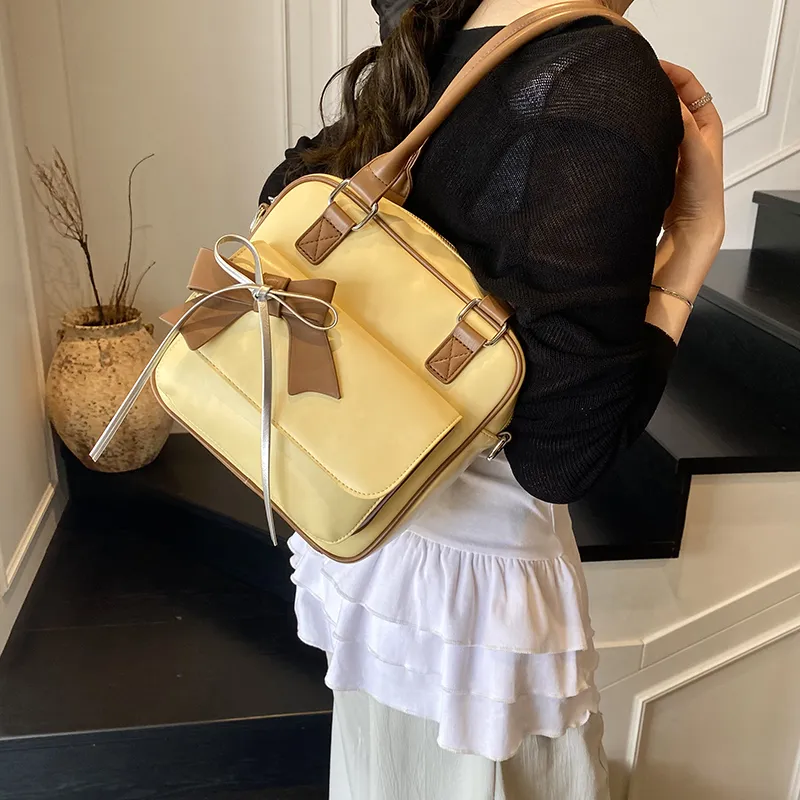 KARUISHA PU Shoulder Bag Women's Denim Blue/Yellow/Beige/Denim Black-6