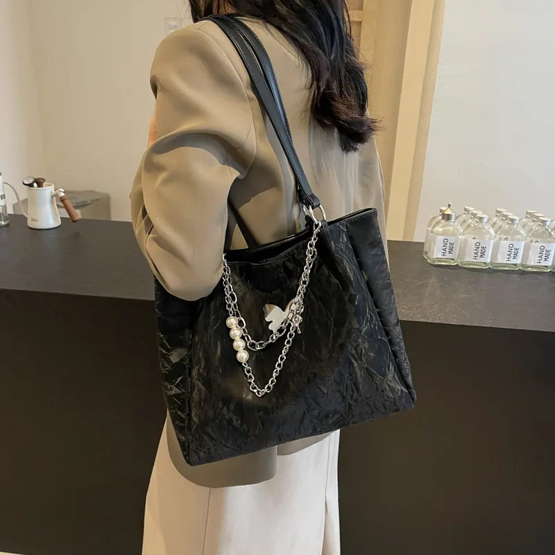 KARUISHA Pu Handbag Shoulder Bag Women's Black Ecru Silver Coffee-8