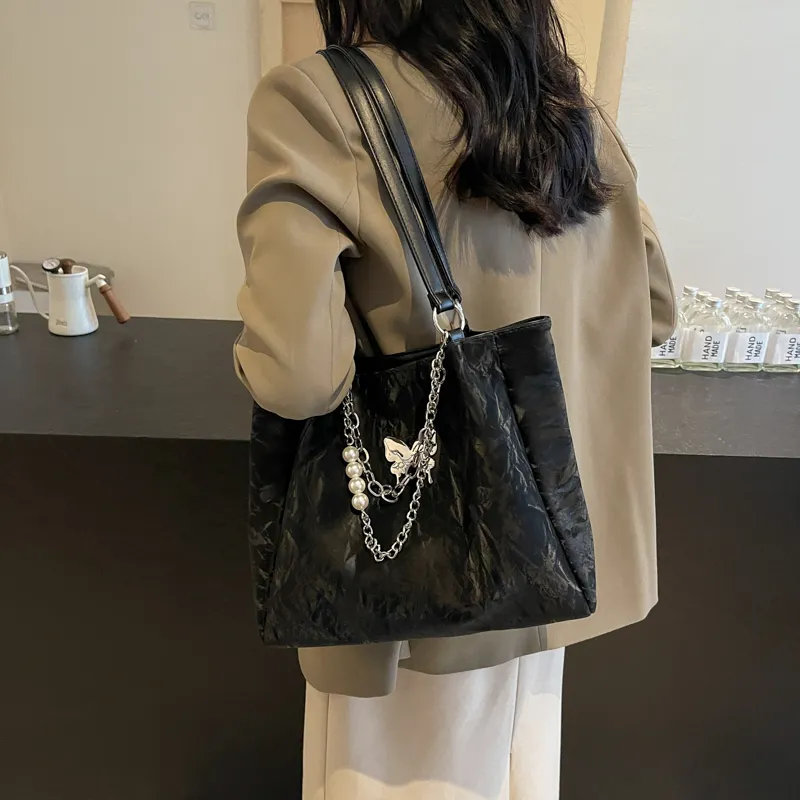 KARUISHA Pu Handbag Shoulder Bag Women's Black Ecru Silver Coffee-9